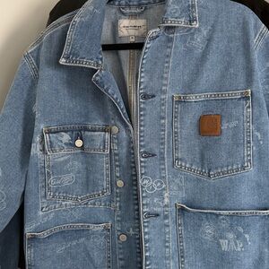 Carhartt Light Blue Denim Jacket with Logo Accents
